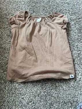 abercrombie kids Short-Sleeve Puff Sleeve Tee in Tan